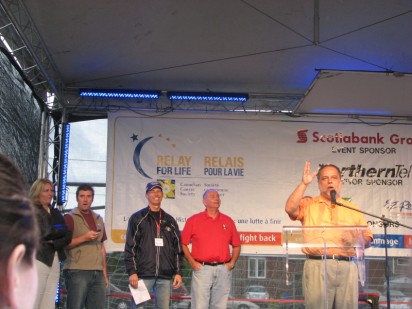 gilles speaks at relay for life 2010